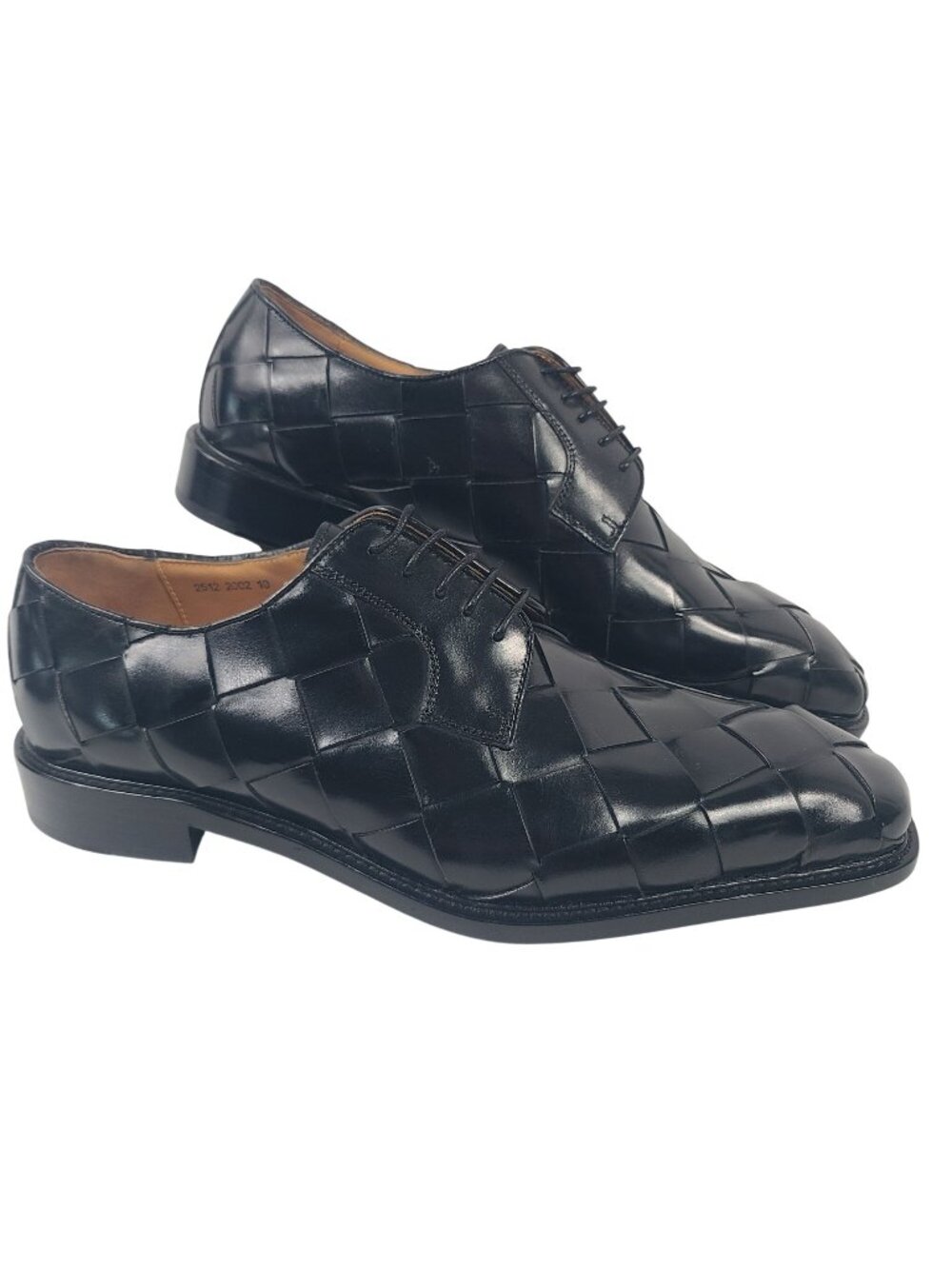 NEW Ugo Vasare Men's Woven Black Leather Oxford Dress Shoes Size 10